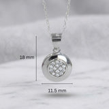 925 Sterling Silver Round CZ Pendant Set with Chain