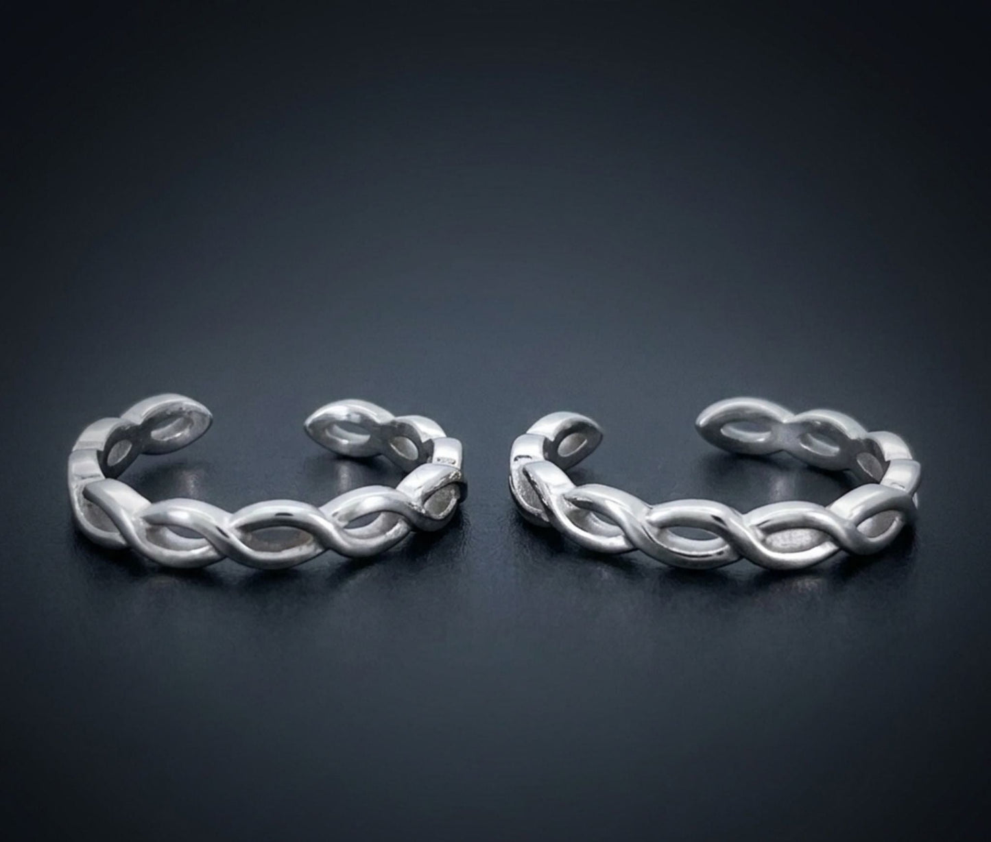 925 Sterling Silver Twisted / Braided Toe Ring