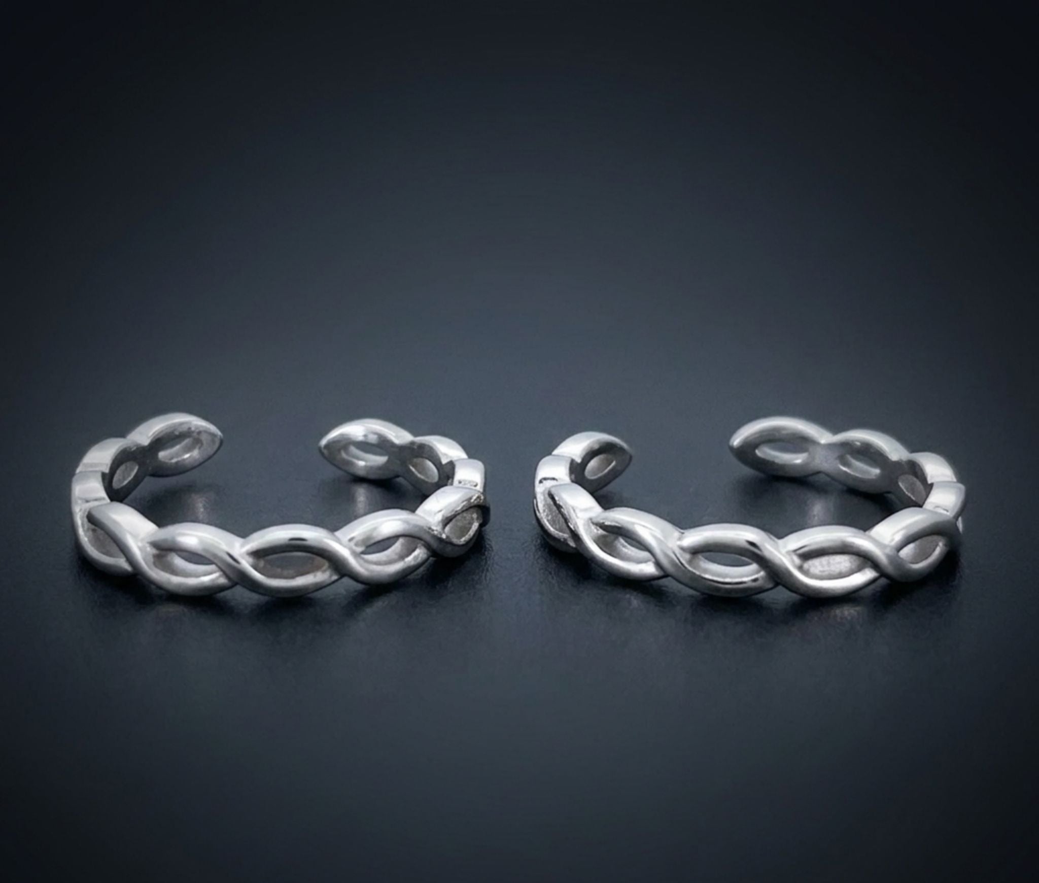925 Sterling Silver Twisted / Braided Toe Ring
