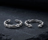 925 Sterling Silver Ribbed Toe Rings