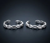 925 Sterling Silver Ribbed Toe Rings