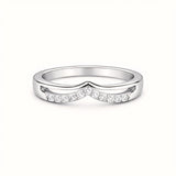925 Sterling Silver Wishbone Ring With Cubic Zirconia