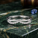 925 Sterling Silver Wishbone Ring With Cubic Zirconia