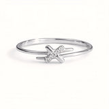 925 Sterling Silver X Ring With Cubic Zirconia