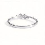 925 Sterling Silver X Ring With Cubic Zirconia
