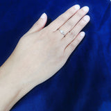 925 Sterling Silver Asymmetric Floral Ring with Cubic Zirconia