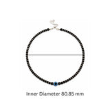 925 sterling silver Black bead evil eye anklet