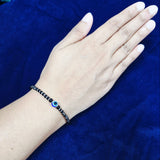 925 Sterling Silver Nazaria Bracelet with Black Beads & Evil Eye Charm