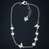 CZ Stone Butterfly Bracelet in 925 Sterling Silver