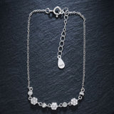 CZ Stone Floral Bracelet in 925 Sterling Silver