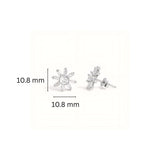 925 Sterling Silver Starburst Stud Earrings With Round & Baguette Cubic Zirconia