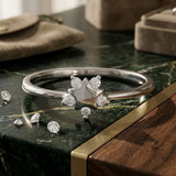 925 Sterling Silver Celestial Star Ring with Cubic Zirconia