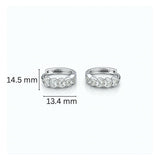 925 Sterling Silver Heart Hoop Earrings With Cubic Zirconia