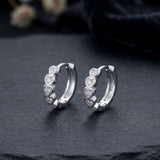 925 Sterling Silver Heart Hoop Earrings With Cubic Zirconia