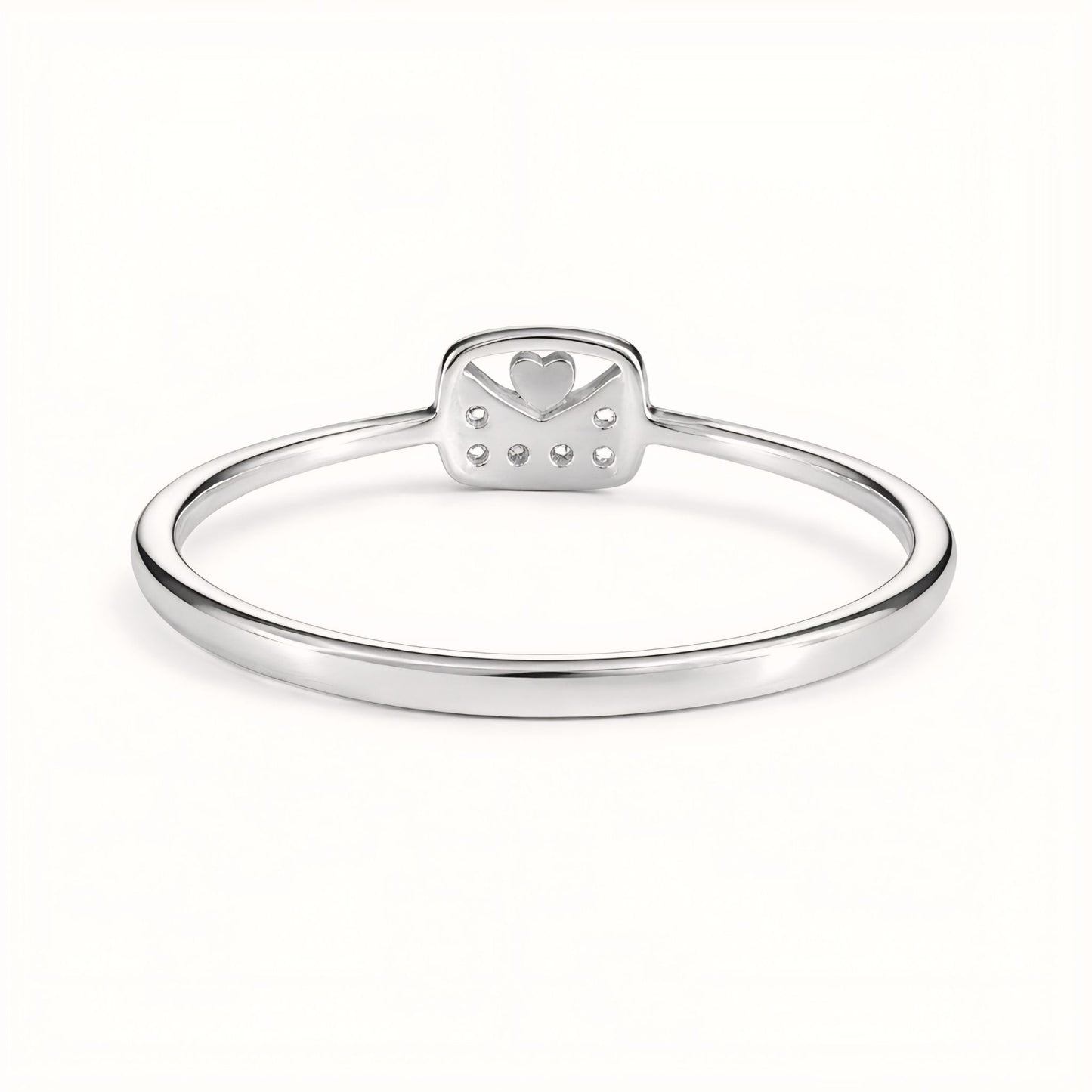 925 Sterling Silver Love Letter Envelope Ring with Cubic Zirconia
