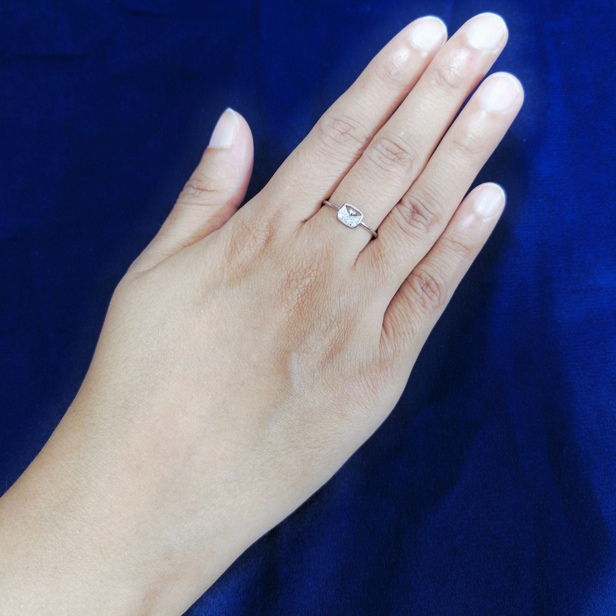 925 Sterling Silver Love Letter Envelope Ring with Cubic Zirconia