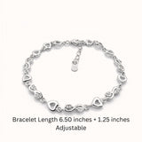 925 Sterling Silver Heart & Infinity Link Bracelet with Cubic Zirconia