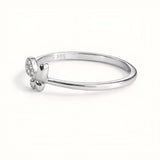 925 Sterling Silver Asymmetrical Butterfly Ring with Cubic Zirconia