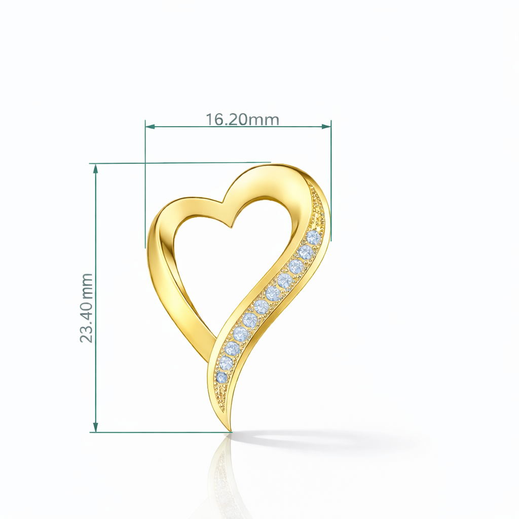 Elegant Open Heart Lab-Grown Diamond Pendant in 925 Sterling Silver with Chain