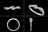 Elegant Infinity Twist Lab Grown Diamond Ring in 925 Sterling Silver
