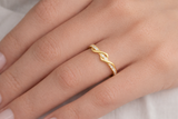 Elegant Infinity Twist Lab Grown Diamond Ring in 925 Sterling Silver