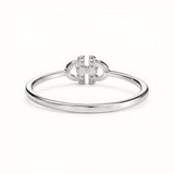 925 Sterling Silver Interlocking Buckle Ring with Cubic Zirconia