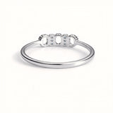 925 Sterling Silver Geometric Chain-Link Ring with Cubic Zirconia