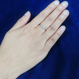 925 Sterling Silver Geometric Chain-Link Ring with Cubic Zirconia