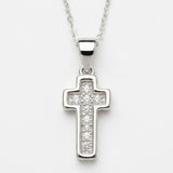925 Sterling Silver Cross Pendant with Cubic Zirconia