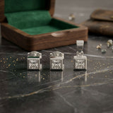 925 Sterling Silver Bezel-Set Princess Cut Cubic Zirconia Pendant and Earrings Set