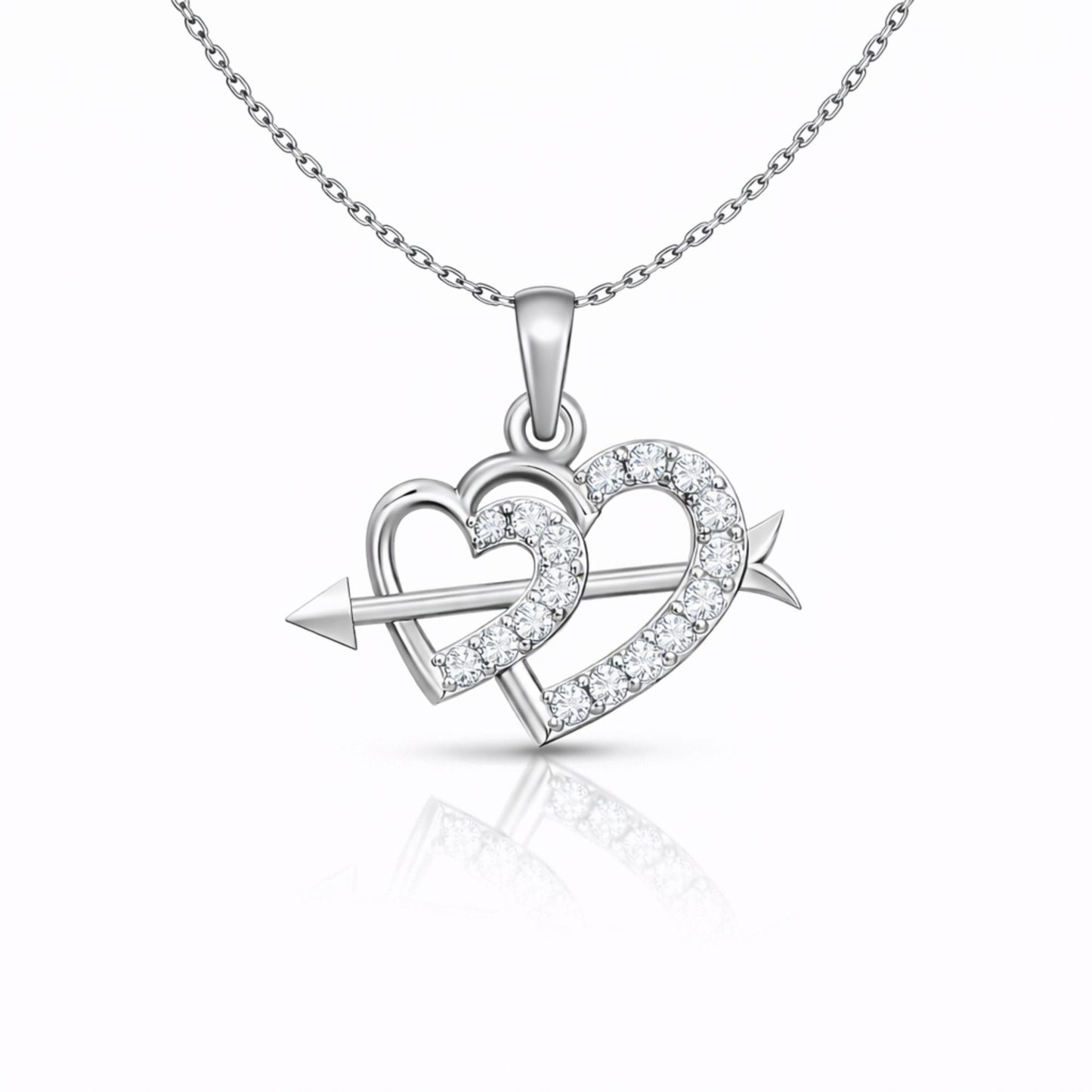 Cupid Heart Lab-Grown Diamond Pendant in 925 Sterling Silver