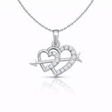 Cupid Heart Lab-Grown Diamond Pendant in 925 Sterling Silver
