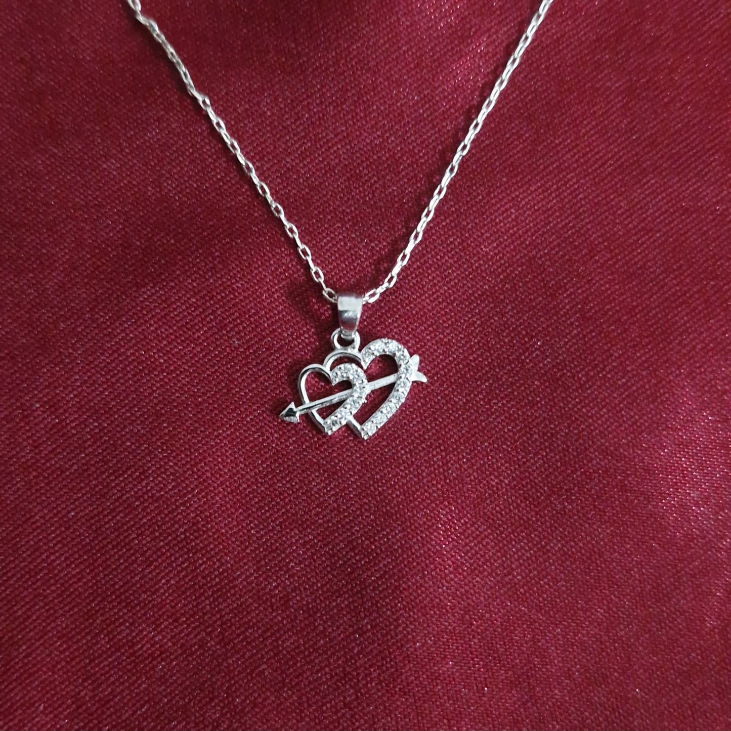 Cupid Heart Lab-Grown Diamond Pendant in 925 Sterling Silver