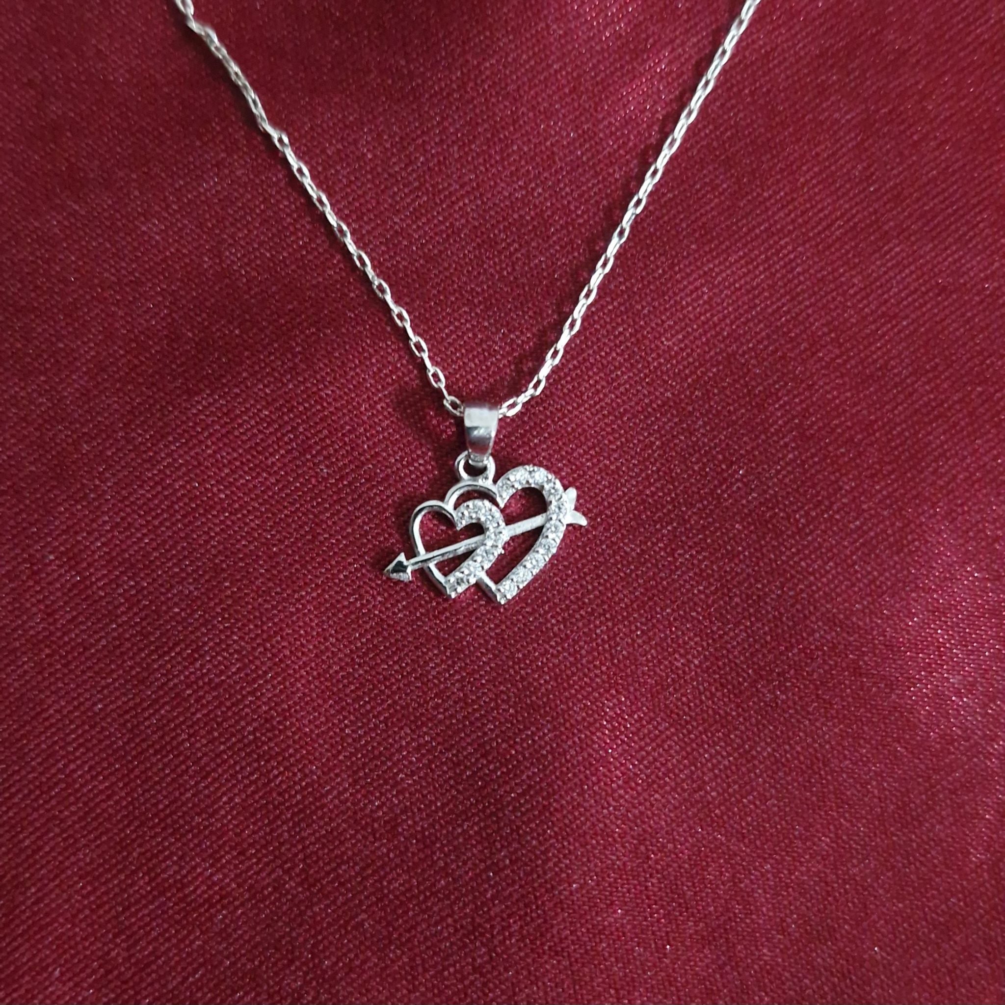 Cupid Heart Lab-Grown Diamond Pendant in 925 Sterling Silver