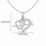 Cupid Heart Lab-Grown Diamond Pendant in 925 Sterling Silver with Chain