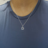 925 Sterling Silver Initial D Necklace With cubic Zirconia