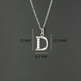 925 Sterling Silver Initial D Necklace With cubic Zirconia