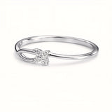 Dainty Leaf-Inspired Sterling Silver Ring with Cubic Zirconia