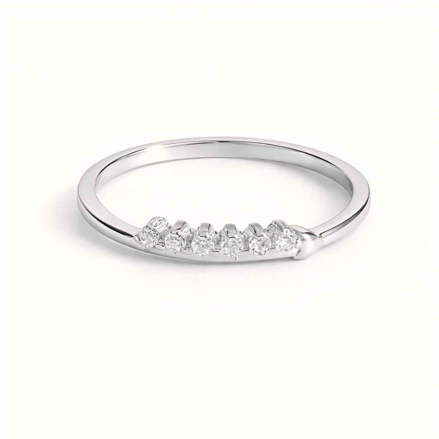 Dainty Sterling Silver Accent Ring With Cubic Zirconia