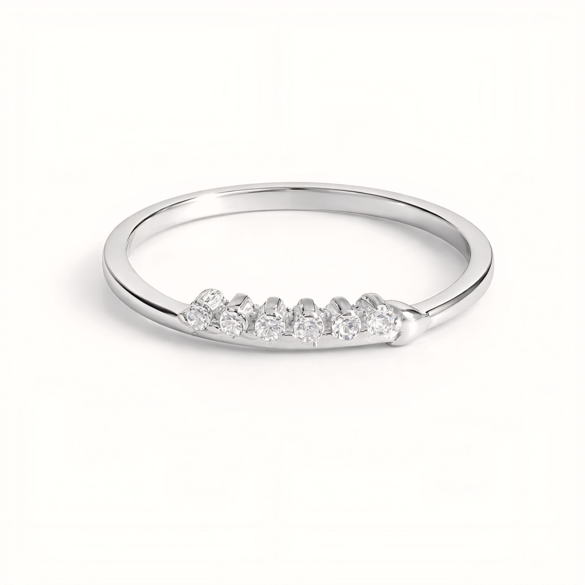 Dainty Sterling Silver Accent Ring With Cubic Zirconia