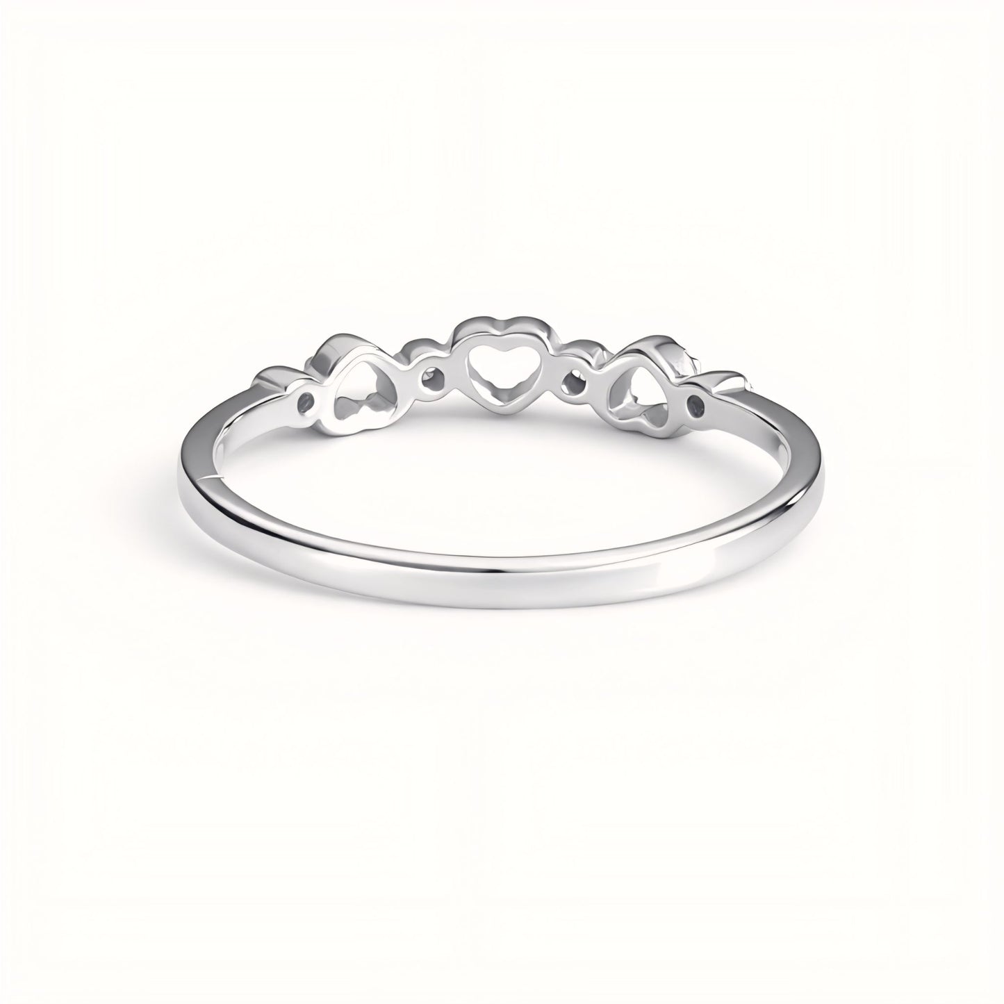 Dainty Sterling Silver Heart Promise Ring With Cubic Zirconia