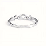 Dainty Sterling Silver Heart Promise Ring With Cubic Zirconia