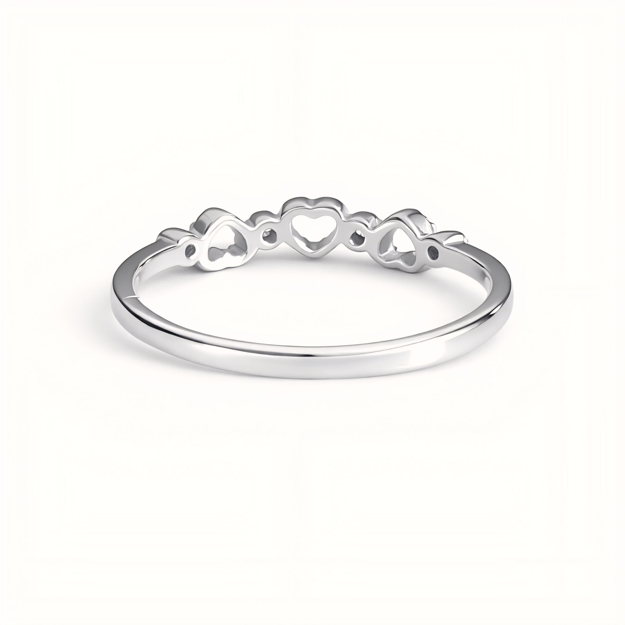 Dainty Sterling Silver Heart Promise Ring With Cubic Zirconia