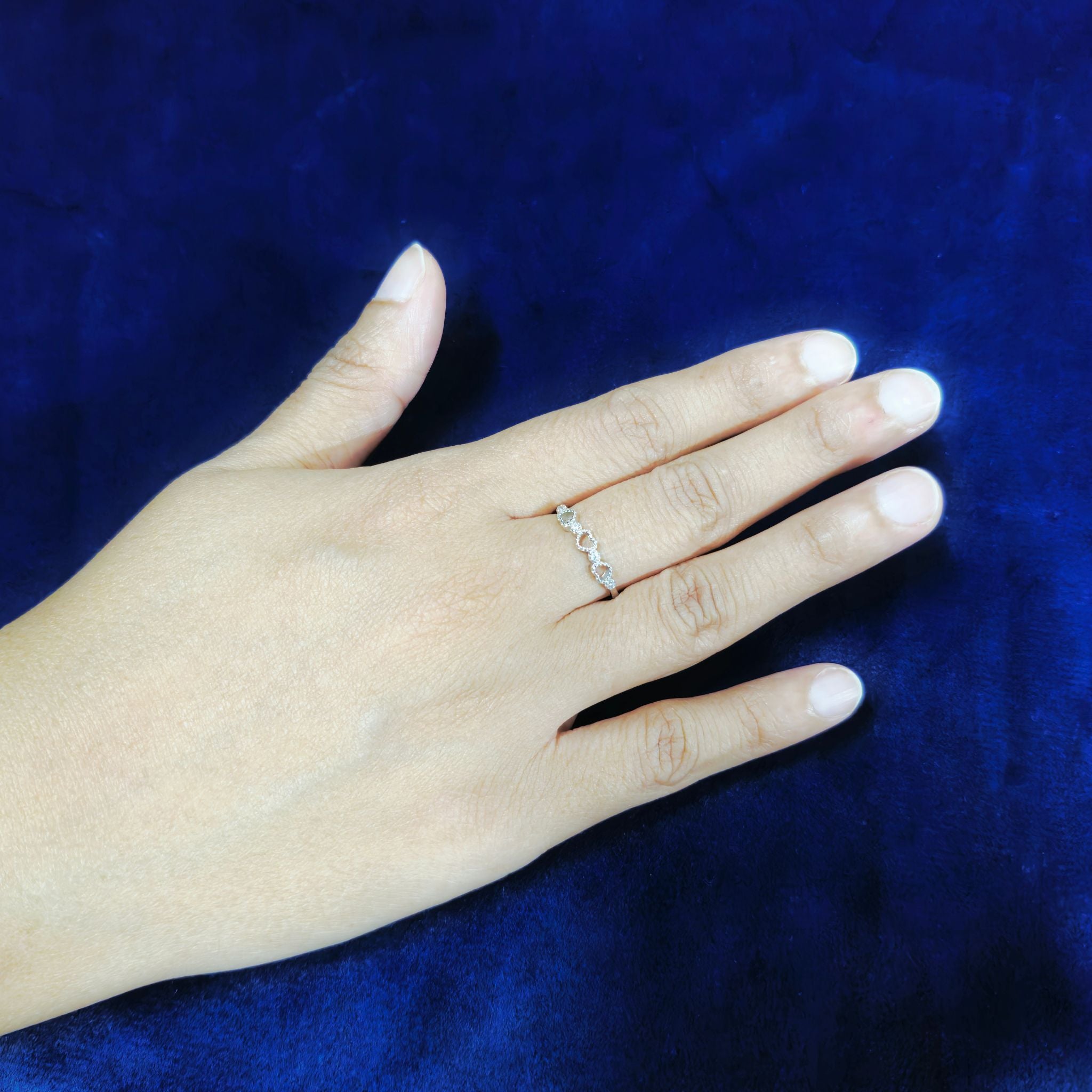Dainty Sterling Silver Heart Promise Ring With Cubic Zirconia