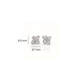 925 Sterling Silver Asymmetrical Butterfly Stud Earrings With Cubic Zirconia