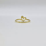 925 Sterling Silver Open Heart Ring with Cubic Zirconia