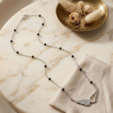 925 Sterling Silver Asymmetrical Angel Wing Mangalsutra with Cubic Zirconia