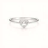 925 Sterling Silver Open Heart Crown Ring with Cubic Zirconia