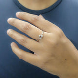 925 Sterling Silver Open Heart Crown Ring with Cubic Zirconia