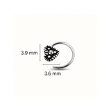 925 Sterling Silver Heart Design Nose Ring